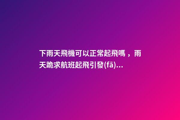 下雨天飛機可以正常起飛嗎，雨天跪求航班起飛引發(fā)爭議-第1張-觀點-玄機派
